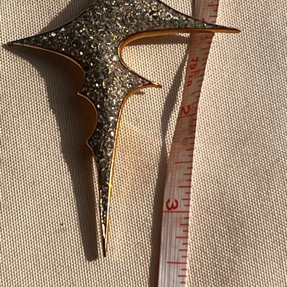 Vintage Jomaz Pavé Rhinestone lightning bolt Supernova Starburst Brooch Pin - Picture 2 of 10